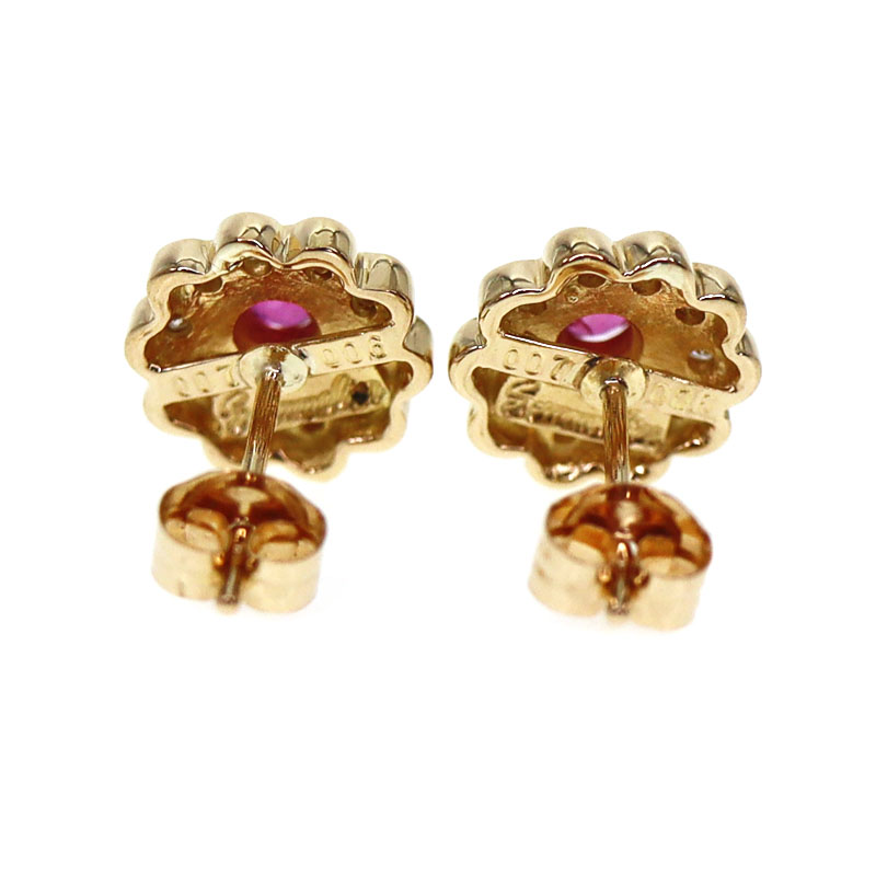 K18【18金】ルビー・ダイヤモンド付ピアスの買取・査定価格を公開